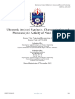 Ultrasonic Assisted Synthesis, Characterization and Photocatalytic Activity of Nano Particles
