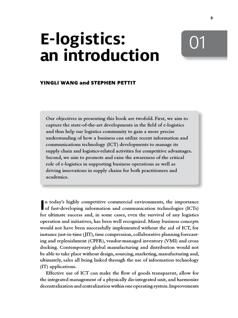E-Logistics: An Introduction: Yingli Wang and Stephen Pettit | Download ...