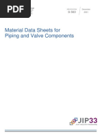 Material Data Sheets For Piping and Valve Components: December