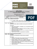 Programa del foro "El cáñamo en el Perú"