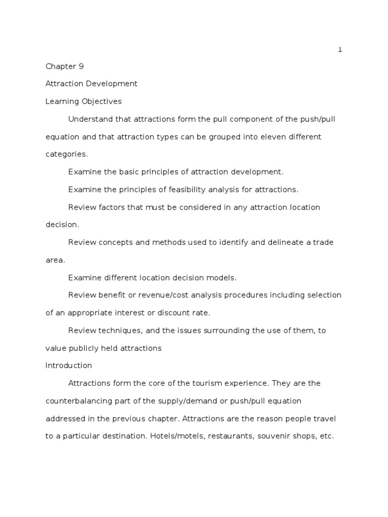 Attraction Development Principles and Types | PDF | Tourism ...