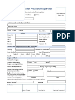 Application Provisional Registration: House No Street