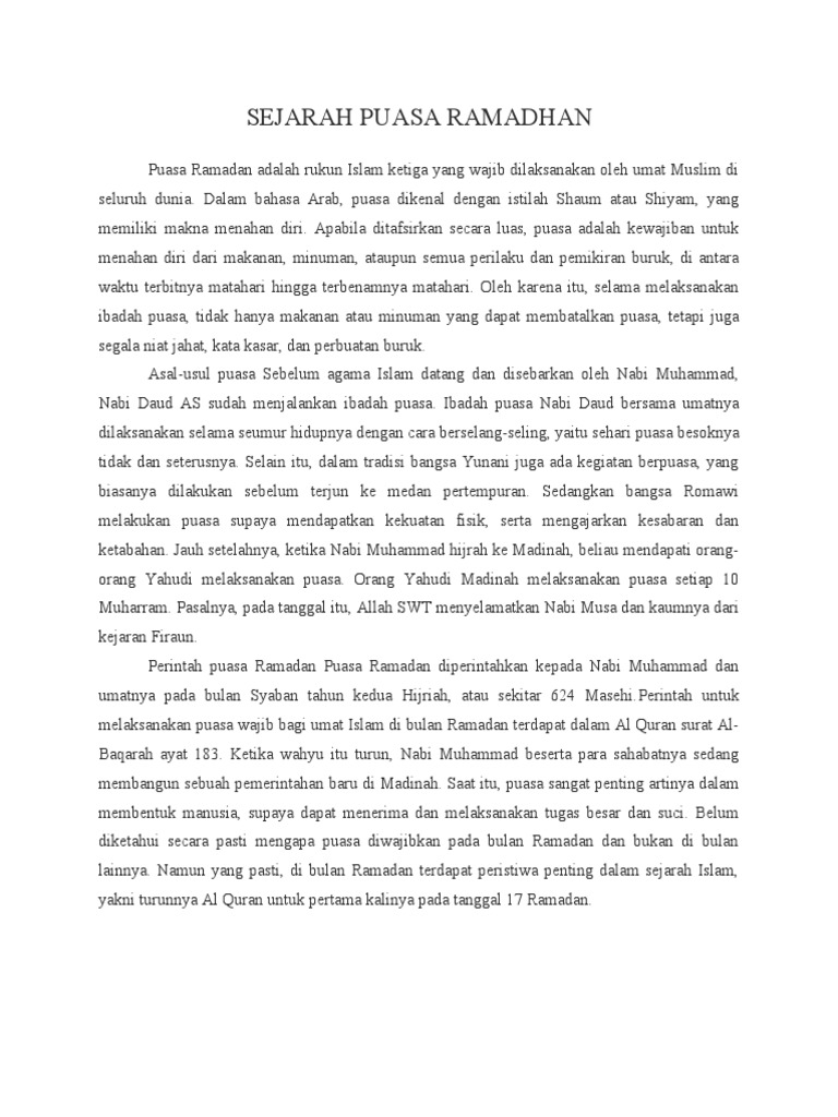 Sejarah Puasa Ramadhan Pdf