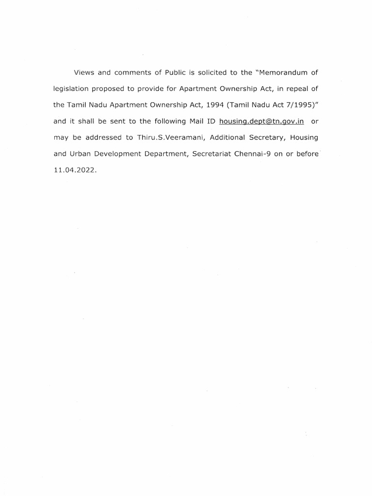 TNApartment Ownership Act 2022 PDF