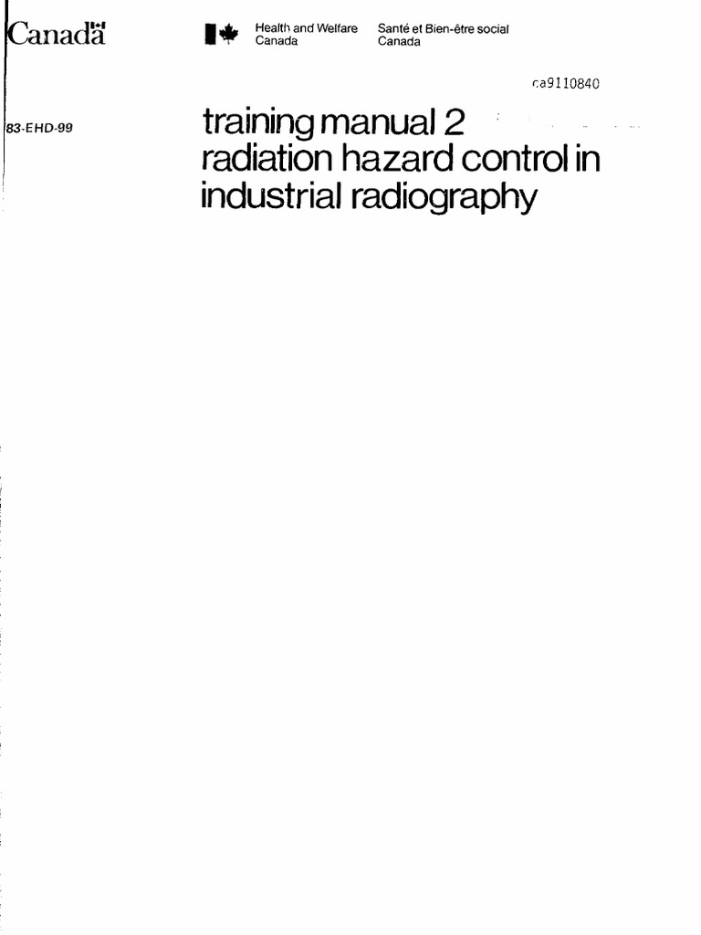 Training Manual Radiation Hazard Control in Industrial Radiography