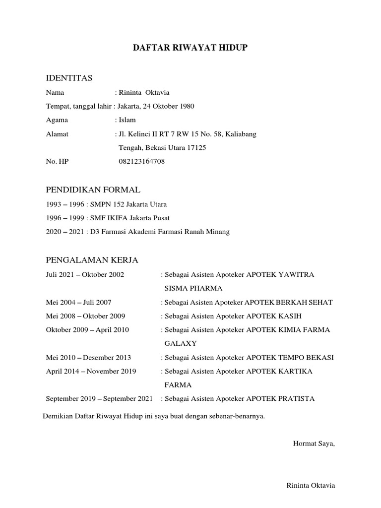Surat Lamaran Kerja | PDF