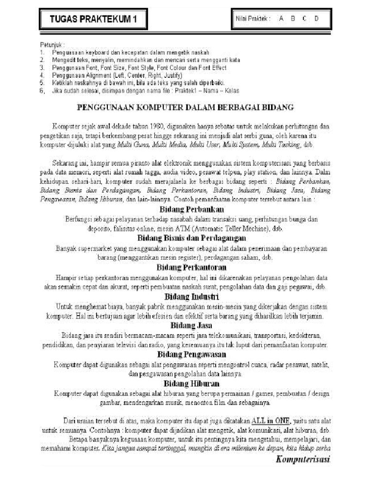 Bahan Praktikum MS - Word | PDF