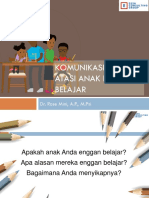 Komunikasi Cerdas, Atasi Anak Enggan Belajar: Dr. Rose Mini, A.P., M.Psi