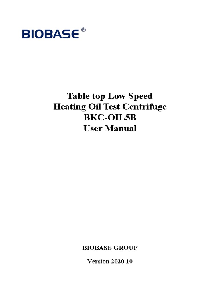 BIOBASE Centrifuge BKCOIL5B User Manual PDF Centrifuge Hazards