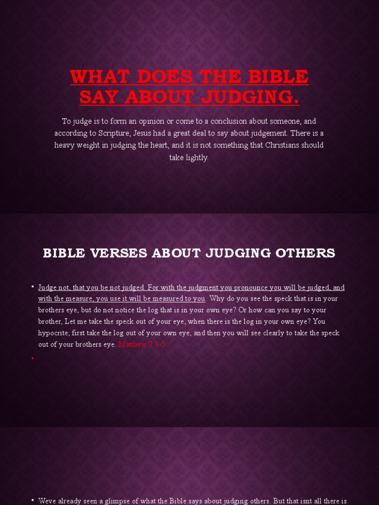 What Does The Bible Say About Judging PDF