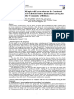 Theoretical and Empirical Explanations On The Continued Relevance of Local Conflict Resolution Institutions Among The Afar Community of Ethiopia