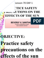 Practice Safety Precautions On The Effects of The Sun: Q4 Lesson 70 DAY 1