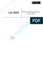 LIC ADO Memory Based Paper 6 July 2019 (English)