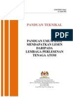 Panduan Teknikal: Panduan Umum Bagi Mendapatkan Lesen Daripada Lembaga Perlesenan Tenaga Atom