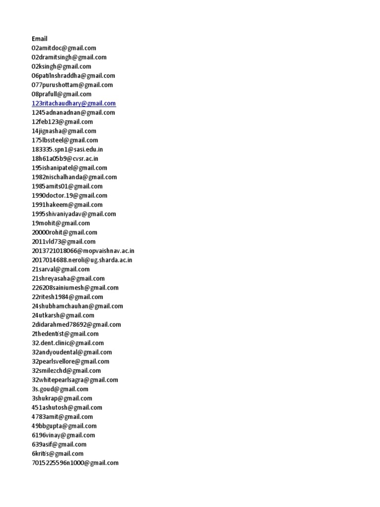 Email Address Compilation List | PDF