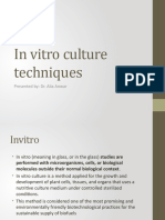 In Vitro Culture Techniques