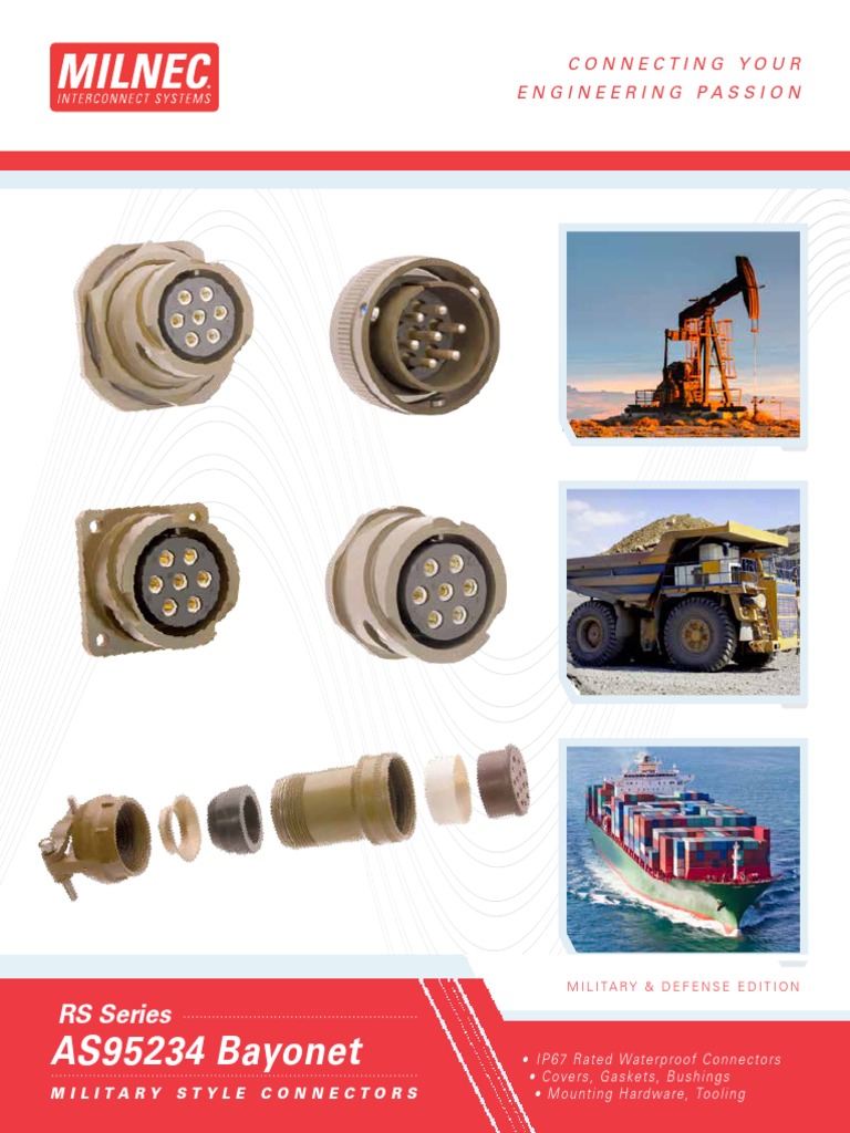 Milnec RS Series Reverse Bayonet Connectors | PDF | Electrical ...