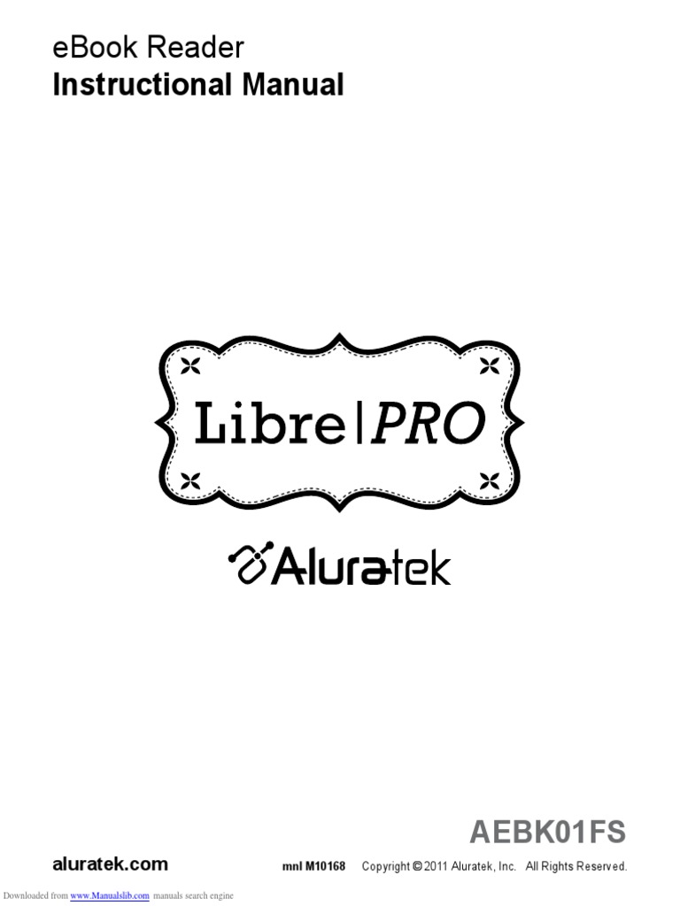 Aluratek Ebook Reader Manual PDF E Reader Computing
