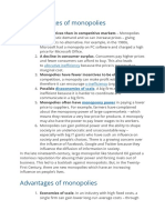 Disadvantages and Advantages of Monopolies