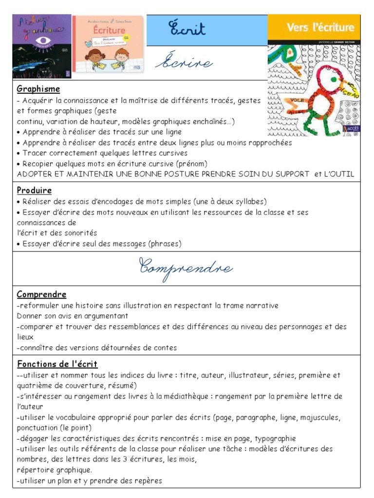 Programmation Français Grande Section | PDF | Syllabe | Cognition
