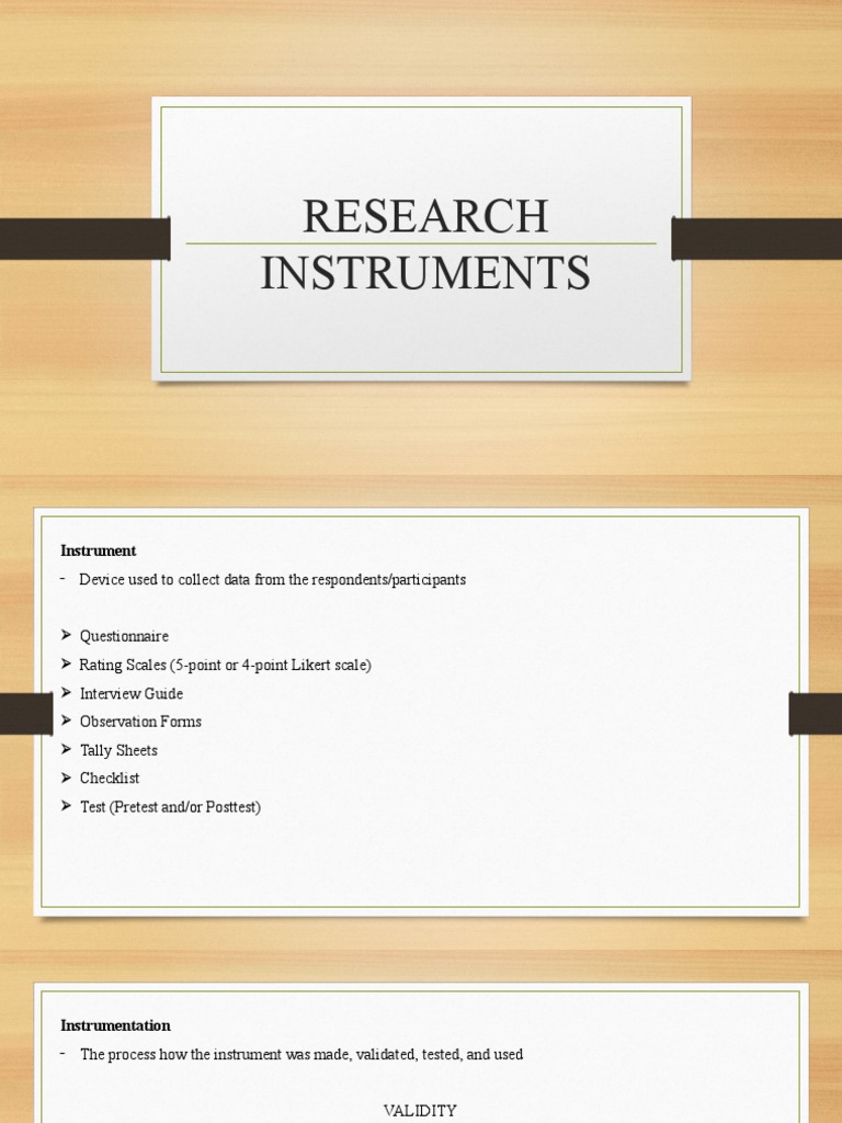 Research Instruments and Validation Methods | PDF | Career & Growth