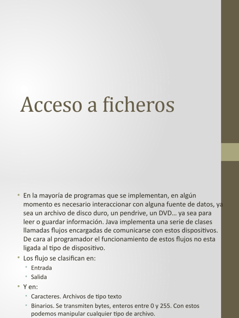 Acceso A Ficheros | PDF | Archivo de computadora | Java (lenguaje de ...