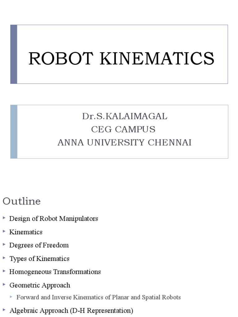 Robot Kinematics and Manipulator Design | PDF | Technology & Engineering