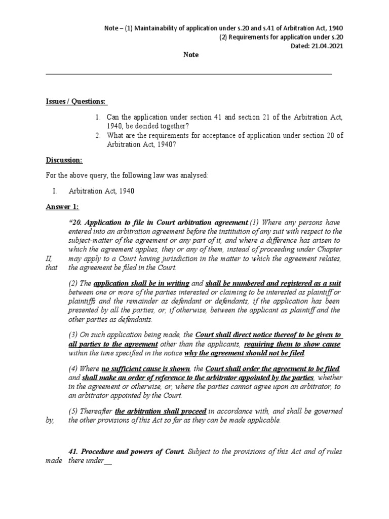 Maintainability of Applications under 1940 Act | PDF | Arbitration ...