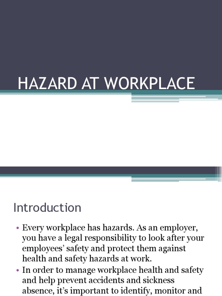 Identifying Workplace Hazards and Risks | PDF | Hazards | Risk