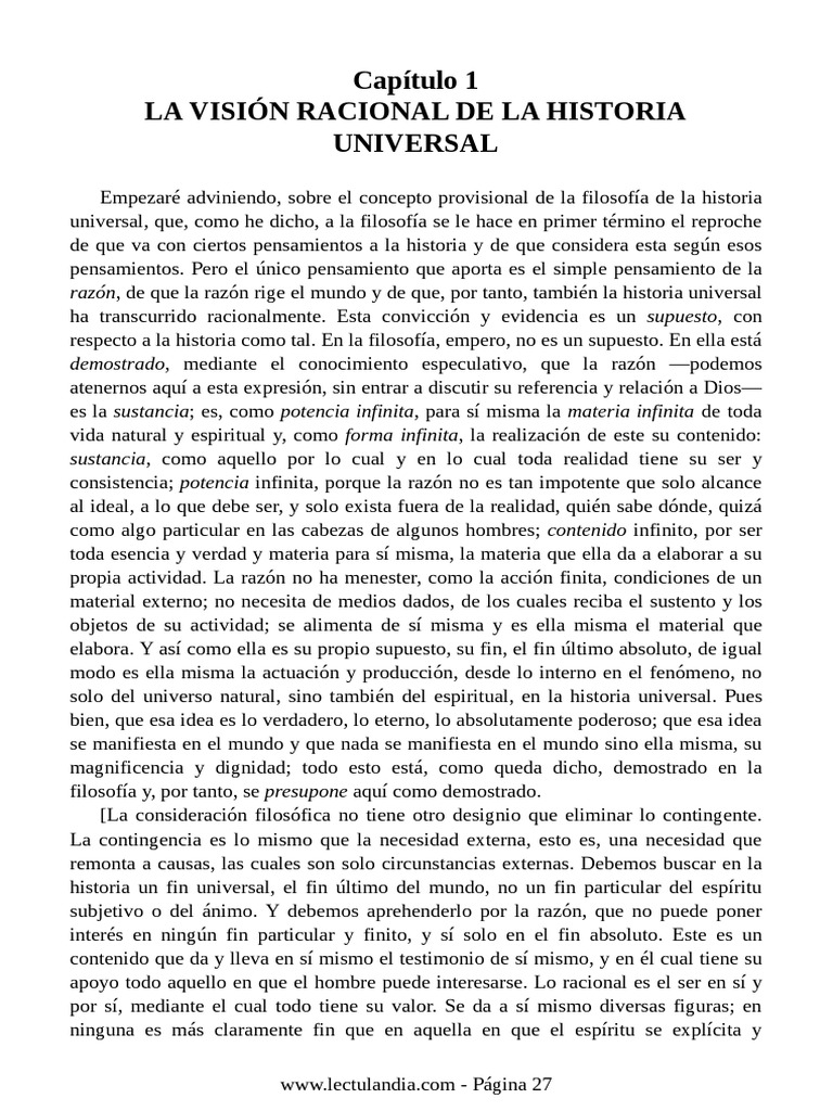 Capítulo 1 - La Vision Racional de La Historia Universal (Trad. José ...