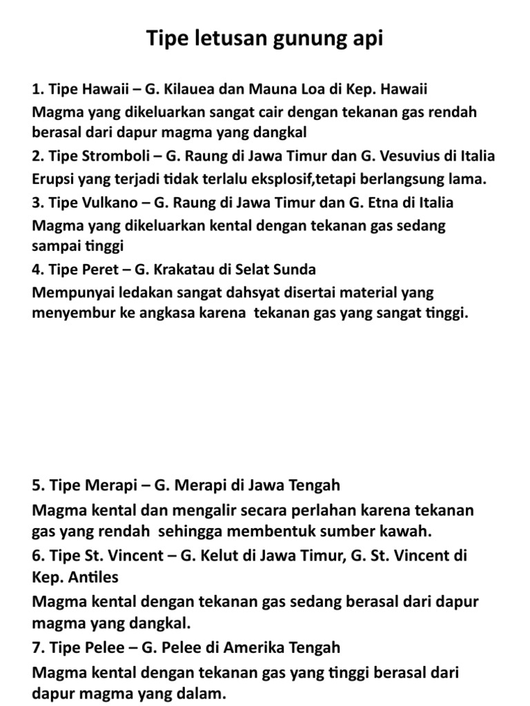 Tipe Letusan Gunung Api | PDF
