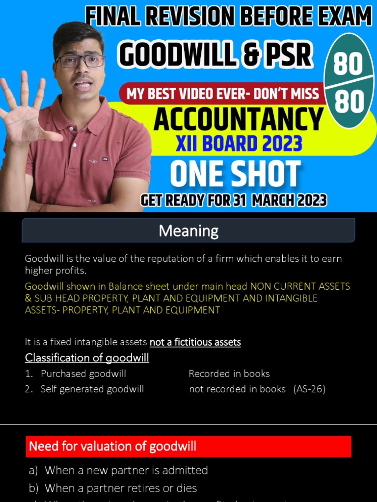 Goodwill & PSR Final Revision SPCC | PDF | Goodwill (Accounting ...