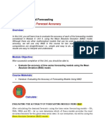 Module 3: Demand Forecasting: Unit 4: Evaluating Forecast Accuracy