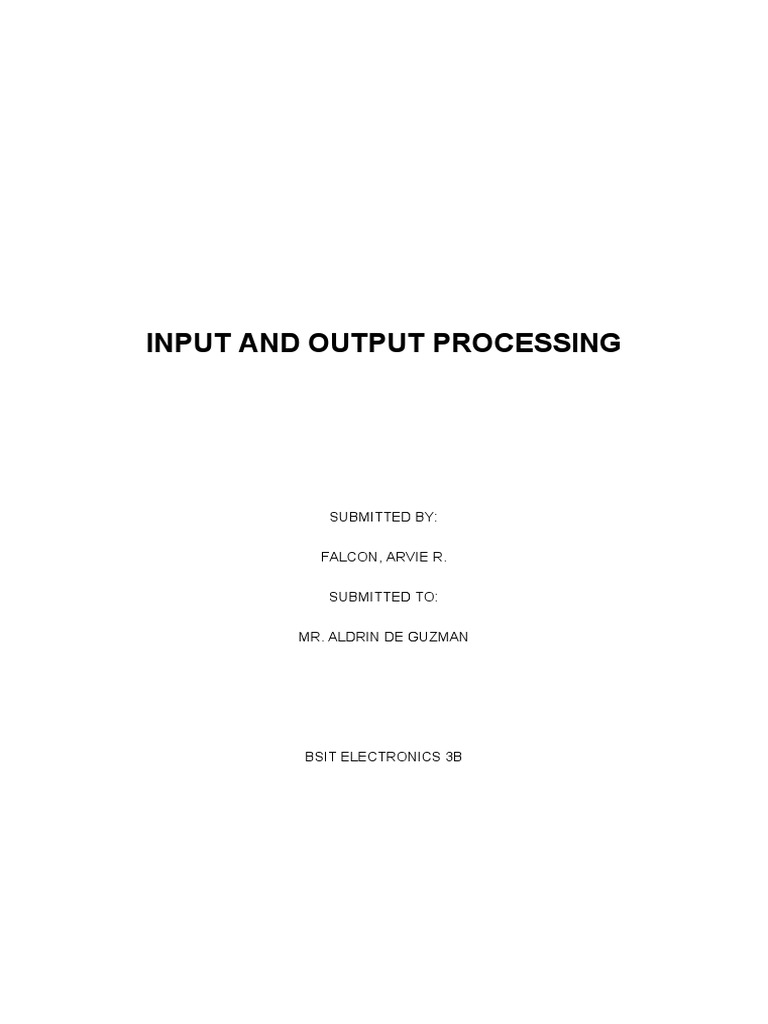 Input and Output Processing | PDF | Programmable Logic Controller