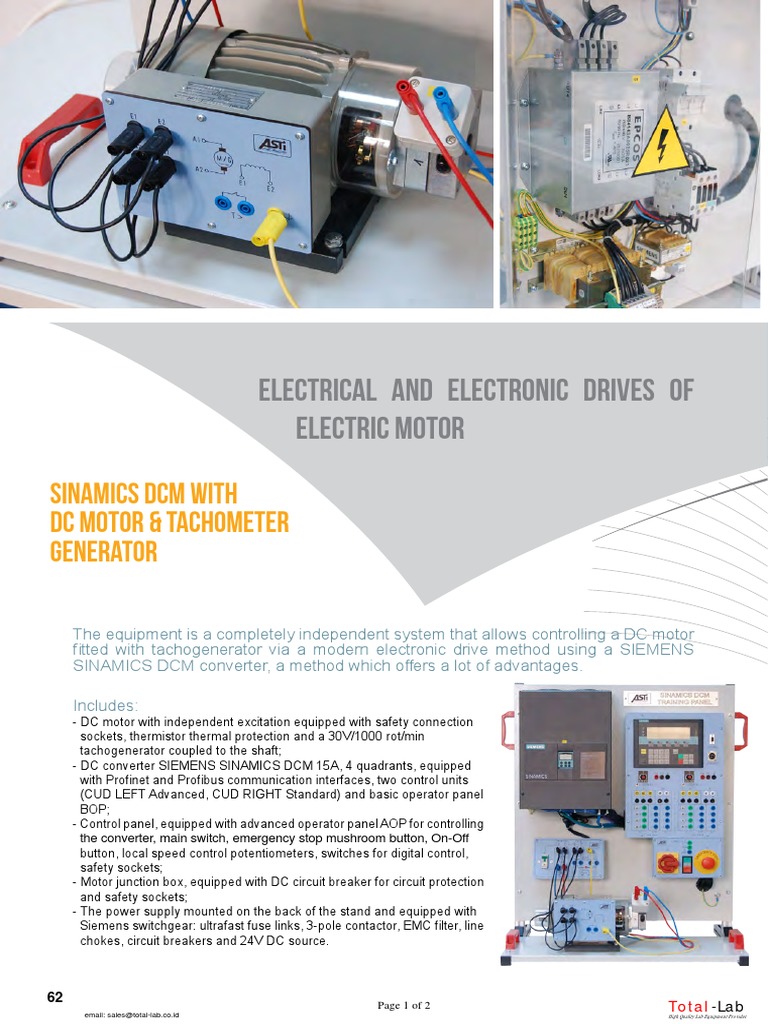 SINAMICS DCM With DC MOTOR & TACHOMETER GENERATOR PDF Direct