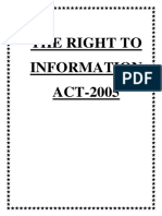 The Right To Information ACT-2005