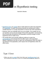 Errors in Hypothesis Testing: Pamelah N. Kihembo