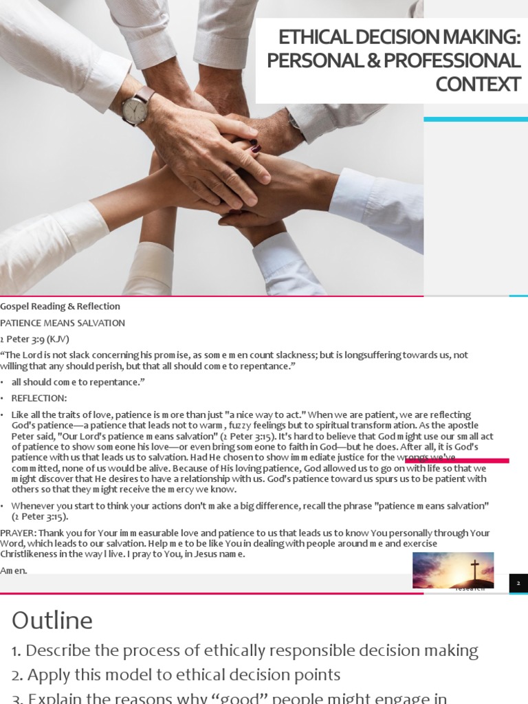 Ethical Decision Making Framework | PDF | Decision Making | Patience
