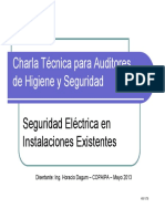 Charla Técnica para Auditores de Higiene y Seguridad: Seguridad Eléctrica en Instalaciones Existentes