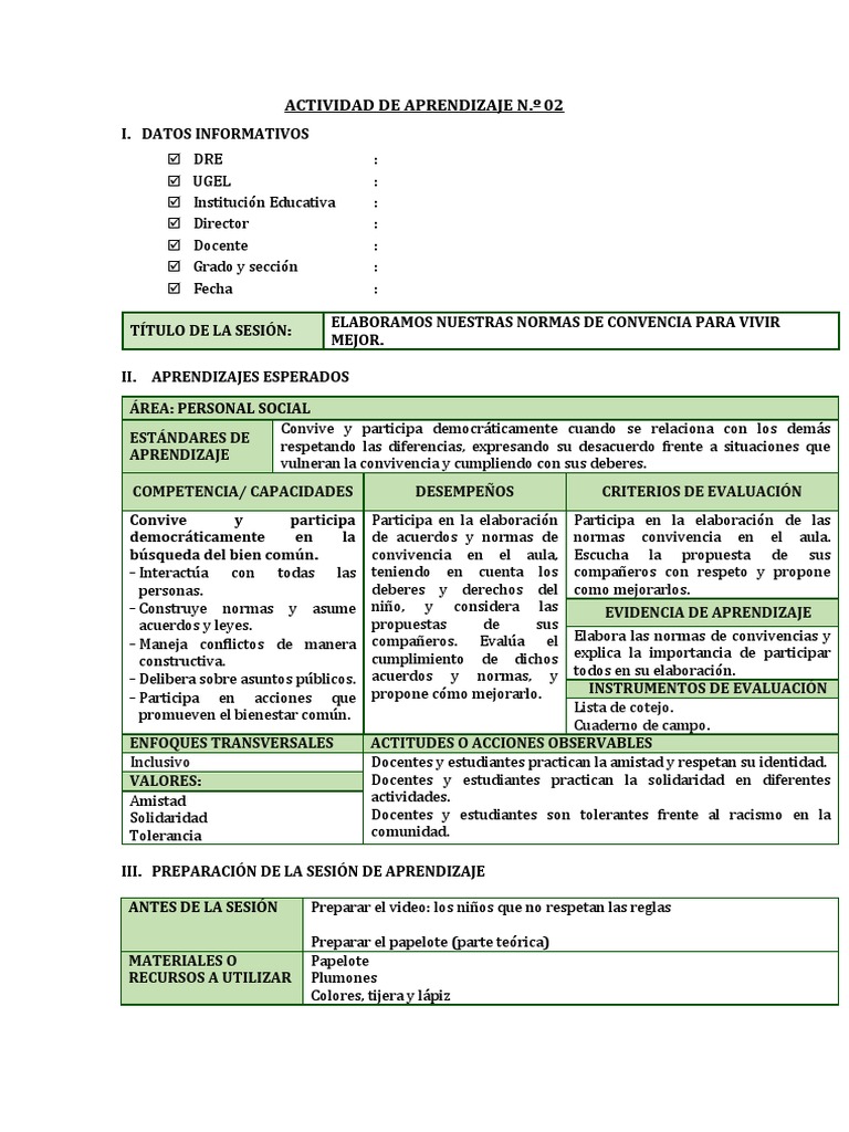 Actividad de Aprendizaje N 4 | PDF | Evaluación | Salón de clases