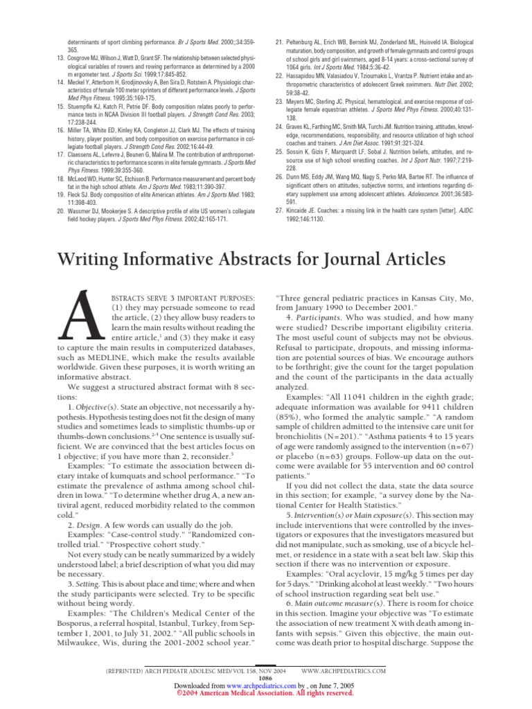 02-Writing Informative Abstract | PDF | Cohort Study | Relative Risk