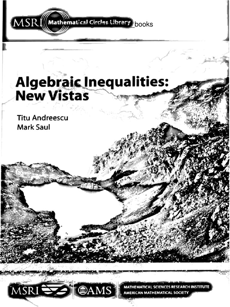 Algebraic Inequalities New Vistas (Andreescu, Titu) | PDF