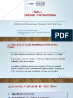 Tema 1 Matrimonio Internacional: Derecho Internacional Privado. Parte Especial