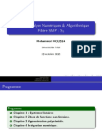 Module: Analyse Numériques & Algorithmique Filière SMP: S: Mohammed MOUSSA