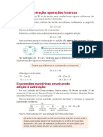 Adição e subtração - Operações inversas