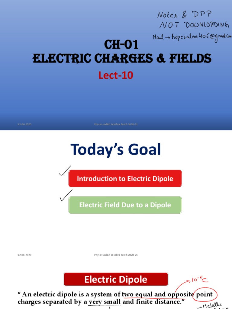 Electric Field of a Dipole Explained | PDF | Dipole | Electrical ...