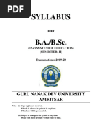 Syllabus: Guru Nanak Dev University Amritsar