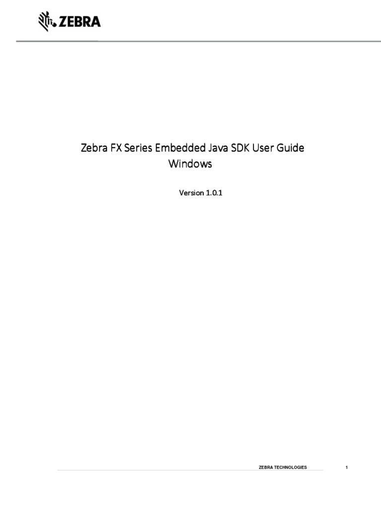 Zebra FXSeries Embedded Java SDK UserGuide Windows 1 PDF Java