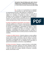 Matriz de Enfoques Transversales Que Guian Los Planteamientos y Disposiciones para La Gestion de La Convivencia Escolar