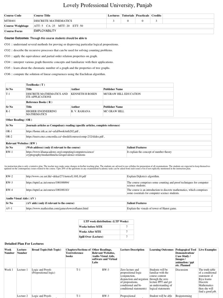 Mth401 discrete mathematics i p pdf recurrence relation